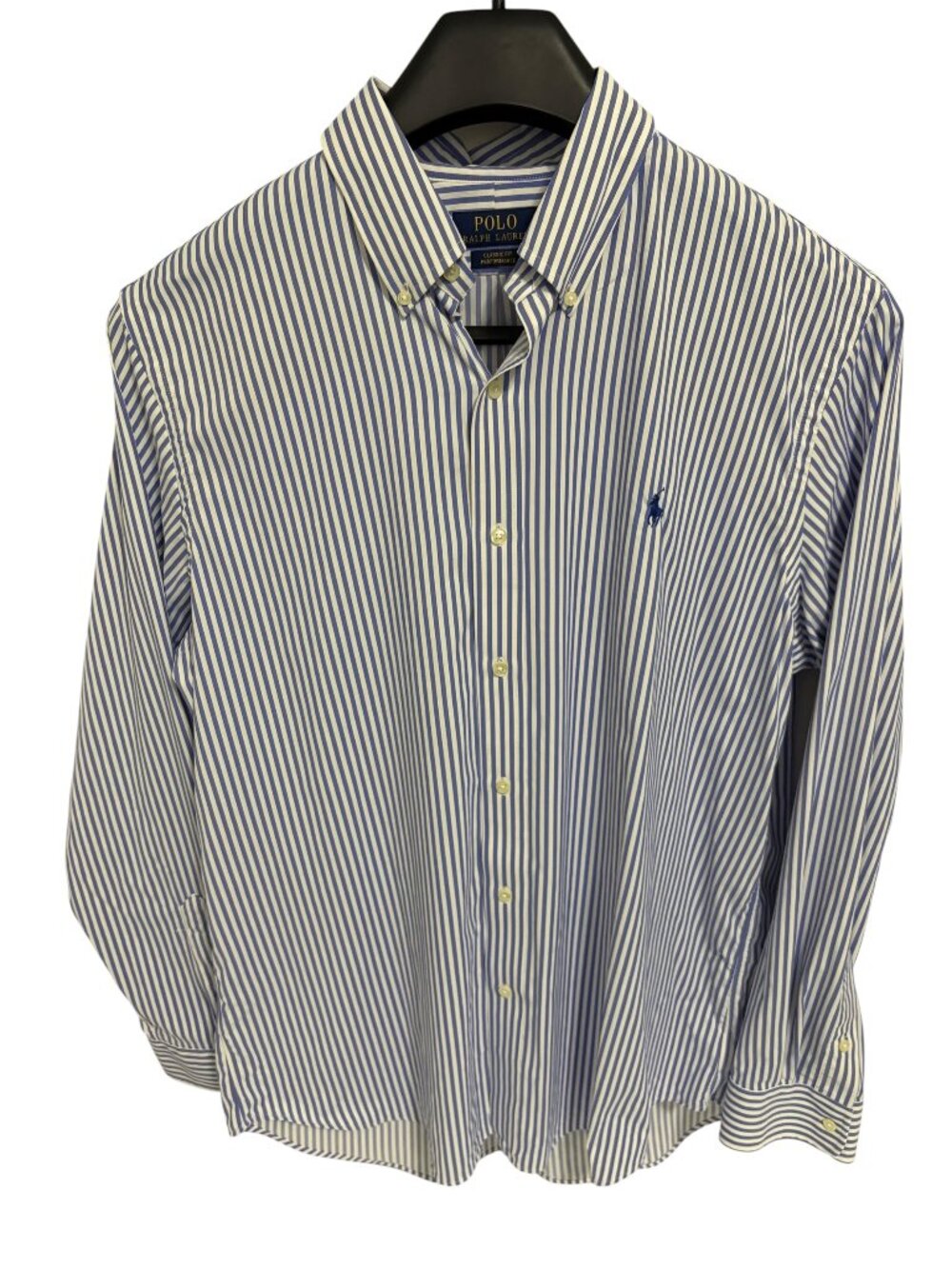 Ralph Lauren Polo Men's Classic Fit Performance Stretch Blue Stripe Shirt XL